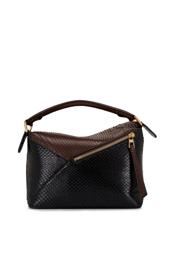 Loewe - Small Puzzle Edge Chocolate & Black Shoulder Bag