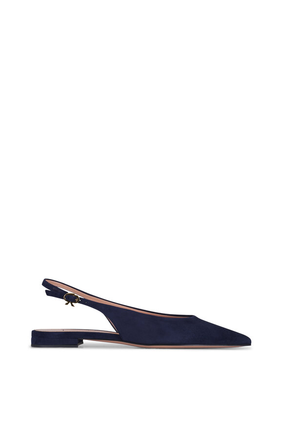 Gianvito Rossi Robbie Navy Suede Slingback - view 3