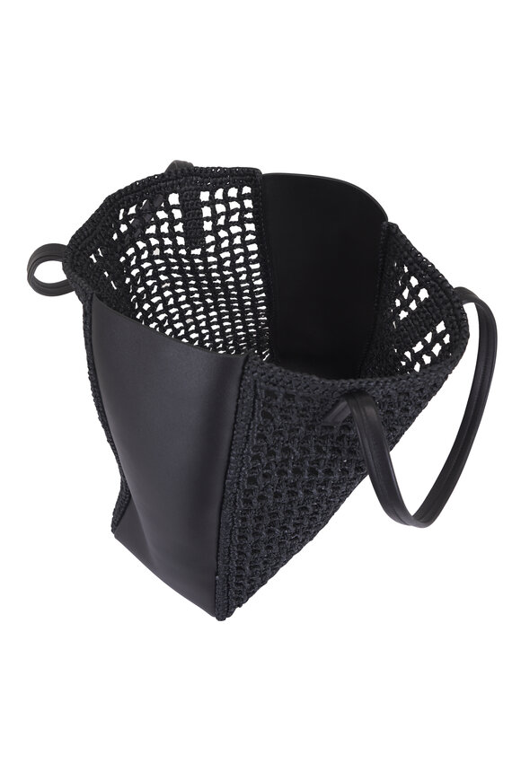 Khaite Large Zoe Black Patchwork Raffia Tote - view 5