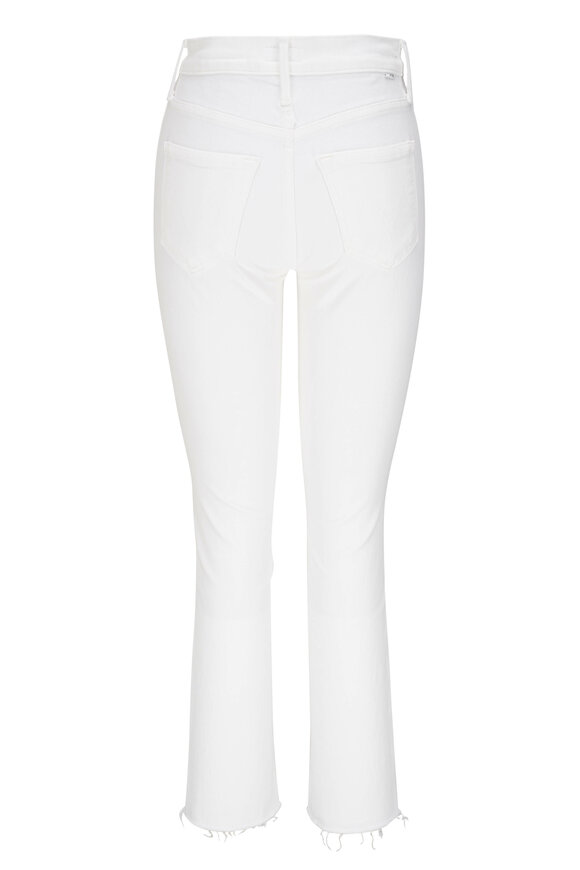 Mother - Mid-Rise Dazzler White Ankle Fray Jean 