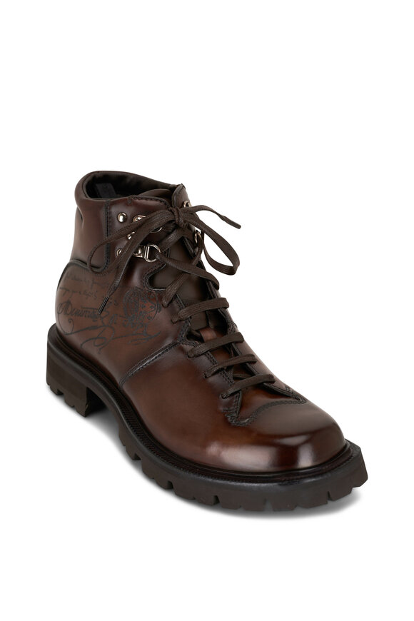 Berluti Brunico Marrone Intenso Brown Leather Boot 