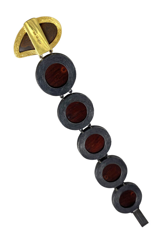 K. Brunini Jewels Opal & Wood Statement Bracelet - view 2