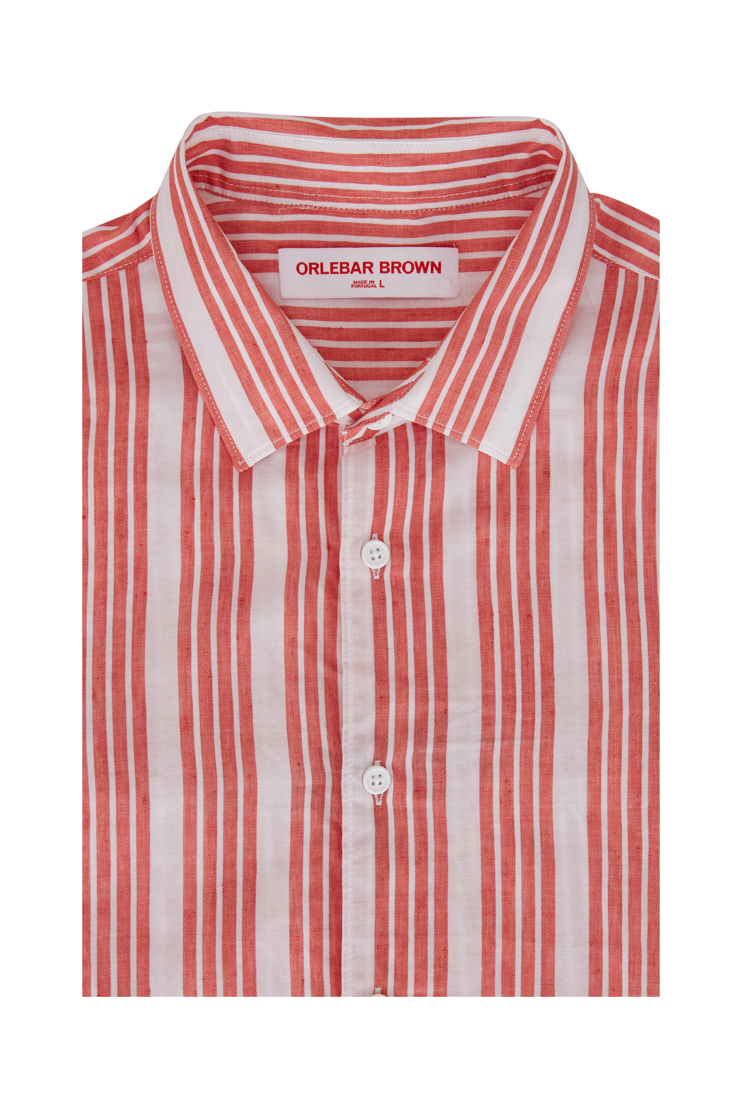Orlebar Brown - Giles Island Stripe Rescue Red & White Shirt