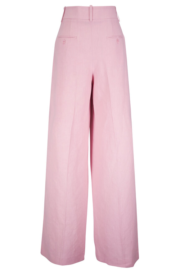 Michael Kors Collection Quartz Linen Pleated Wide Leg Pant - view 3