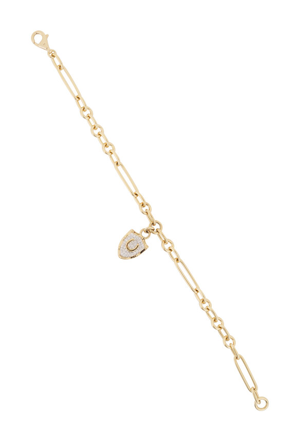 Foundrae 18k Yellow Gold Diamond Small Mixed Clip Bracelet