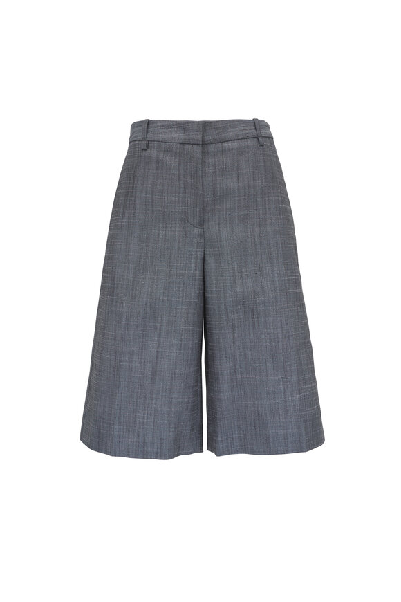 Giorgio Armani - Red Jacquard Stretch Linen Shorts