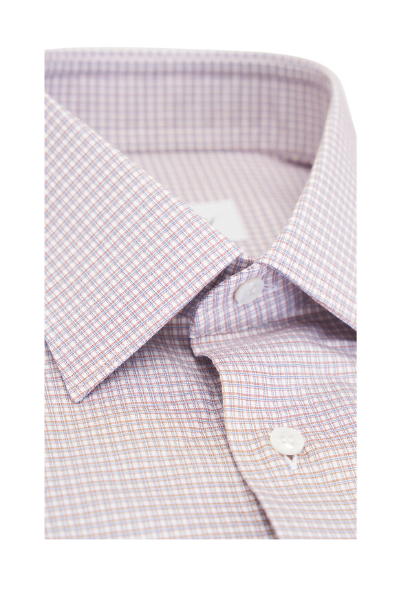 Brioni - Orange Check Cotton Sportshirt