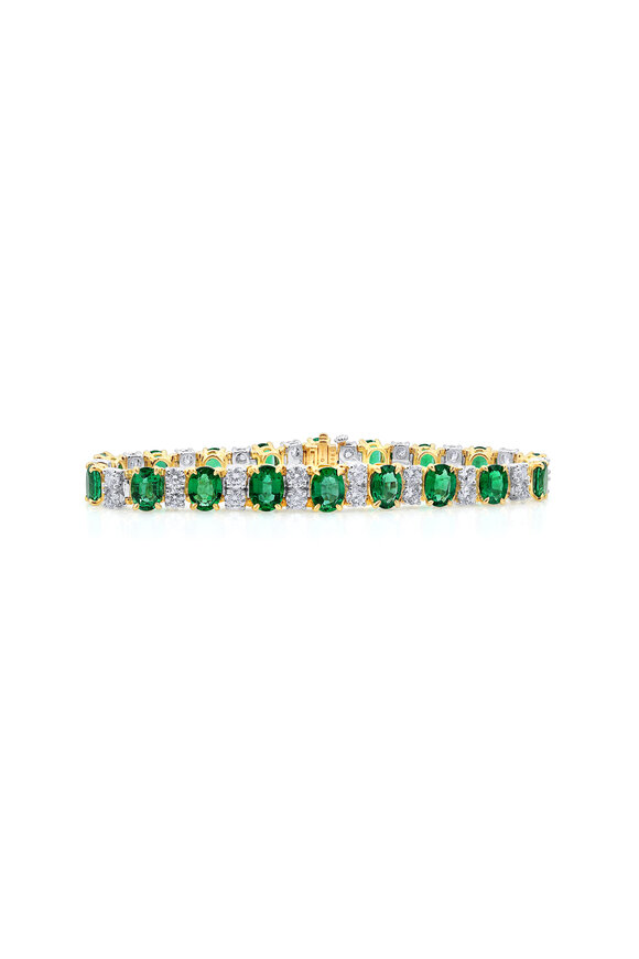 Oscar Heyman - Platinum Emerald & Diamond Bracelet