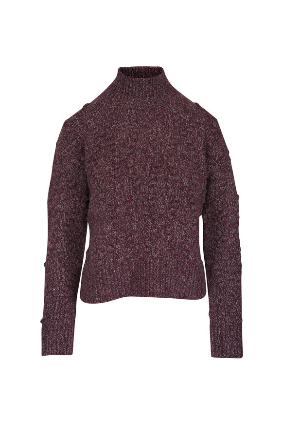 Veronica Beard Tati Burgundy Chunky Knit Sweater - view 1