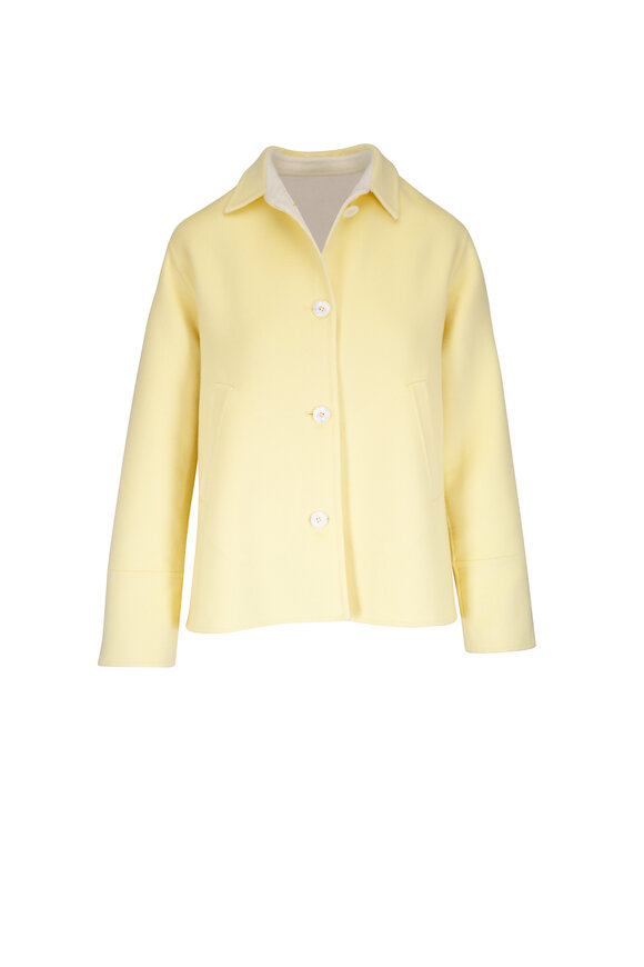 Kiton Light Yellow Double Faced Cashmere Jacket