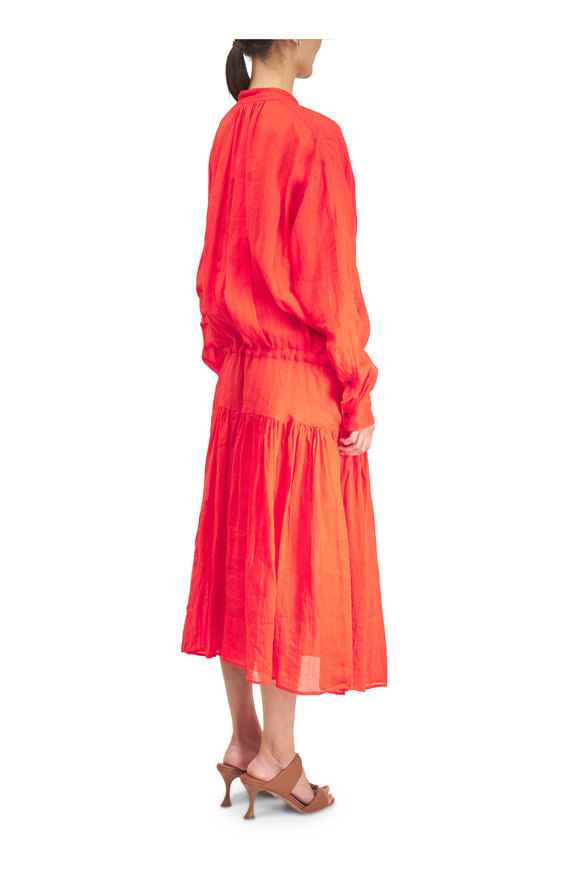 Dries Van Noten Poppy Ramie Cinch Waist Dress - view 4