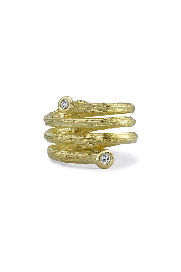 Aaron Henry Diamond Olive Branch Coil Ring - view 1