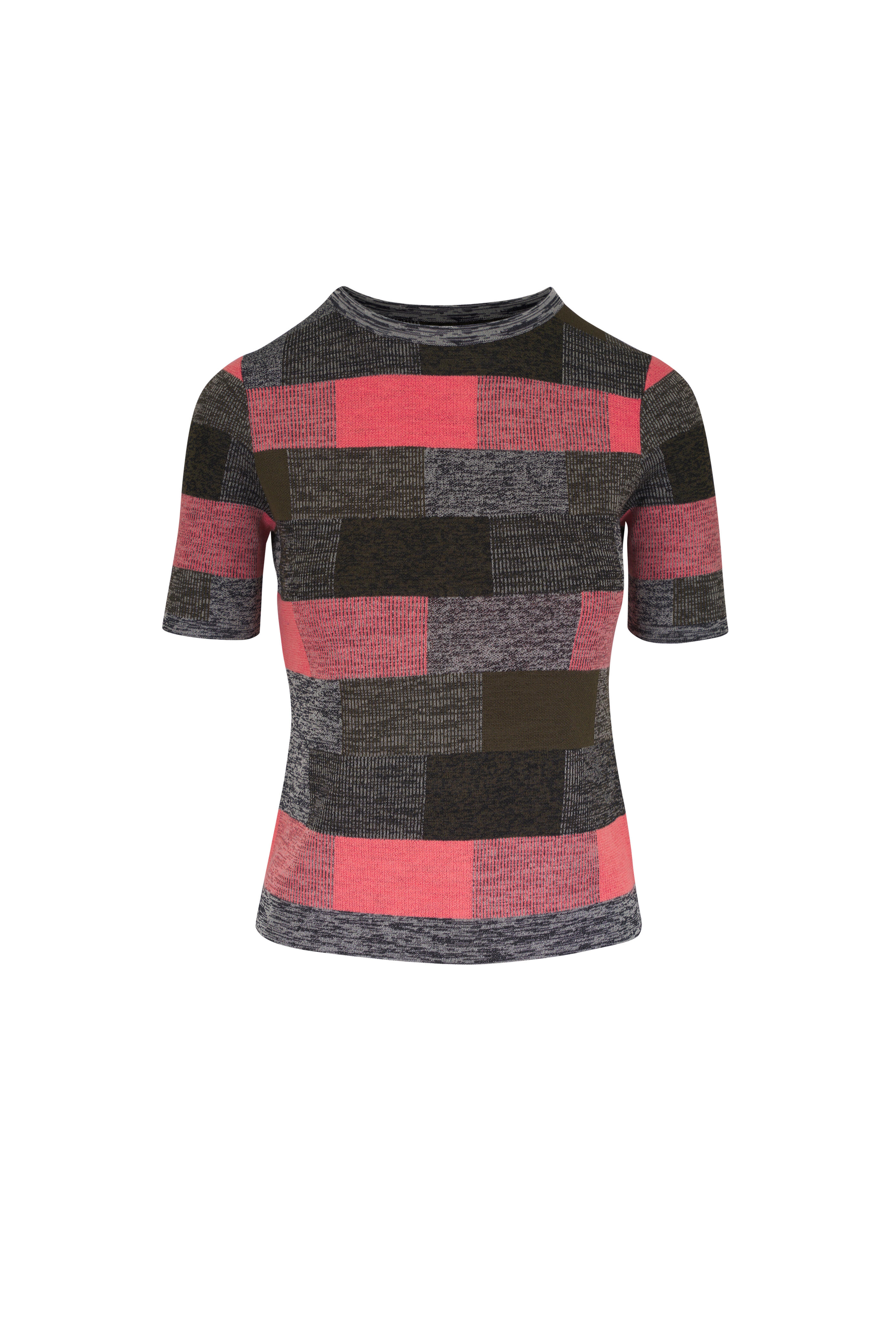 Lafayette 148 New York - Altrosa Pink Multi Jacquard Crewneck Sweater