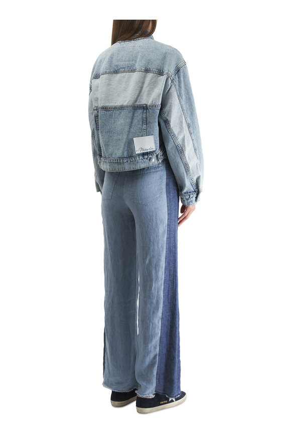 3.1 Phillip Lim - Collarless Cropped Denim Jacket