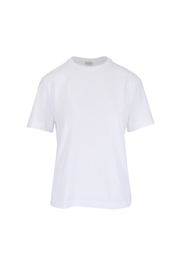 Brunello Cucinelli White Cotton Jersey T-Shirt - view 1