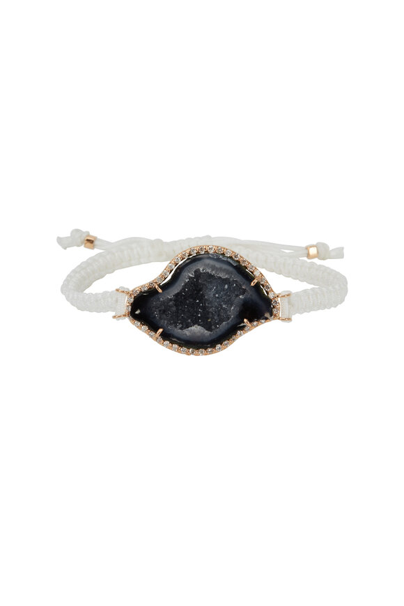 Kimberly McDonald - Rose Gold & Macrame Dark Geode Diamond Bracelet