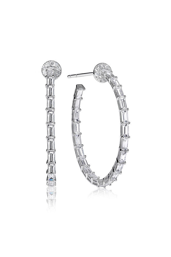 Nam Cho Basic Baguette Diamond Hoops