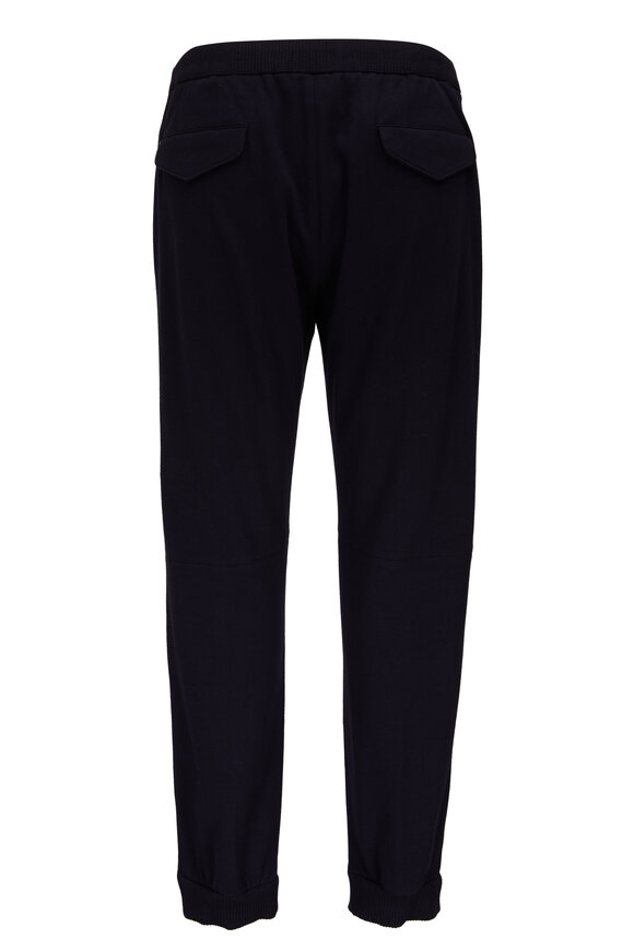 Zegna - Navy Cotton & Silk Joggers 