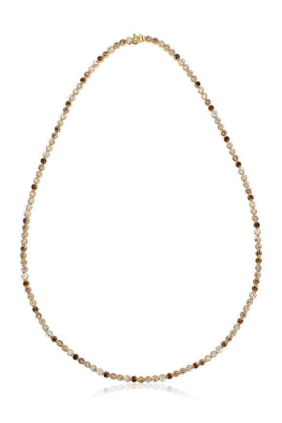 Nam Cho 18k Multi Shade Brown & White Diamond Necklace - view 1