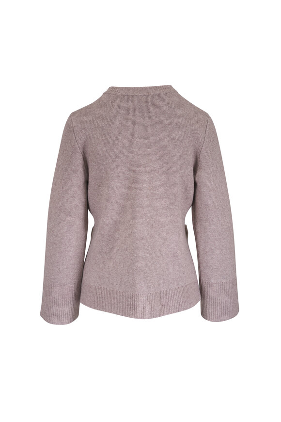 Kinross Taupe Wool & Cashmere Fitted Cardigan - view 4