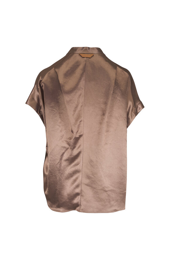 Zero + Maria Cornejo Fin Gaban Bronze Shiny Ruffle Blouse - view 2