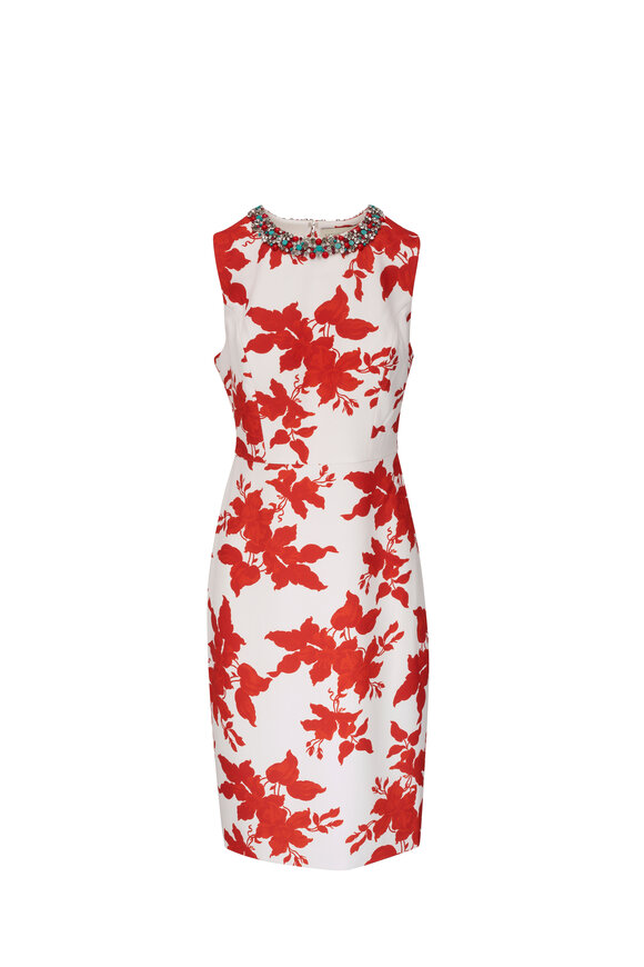 Sachin + Babi - Anna Coral Narcissus Floral Print Sheath Dress