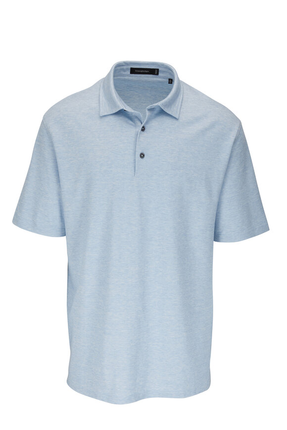 Zegna - Light Blue Short Sleeve Polo 