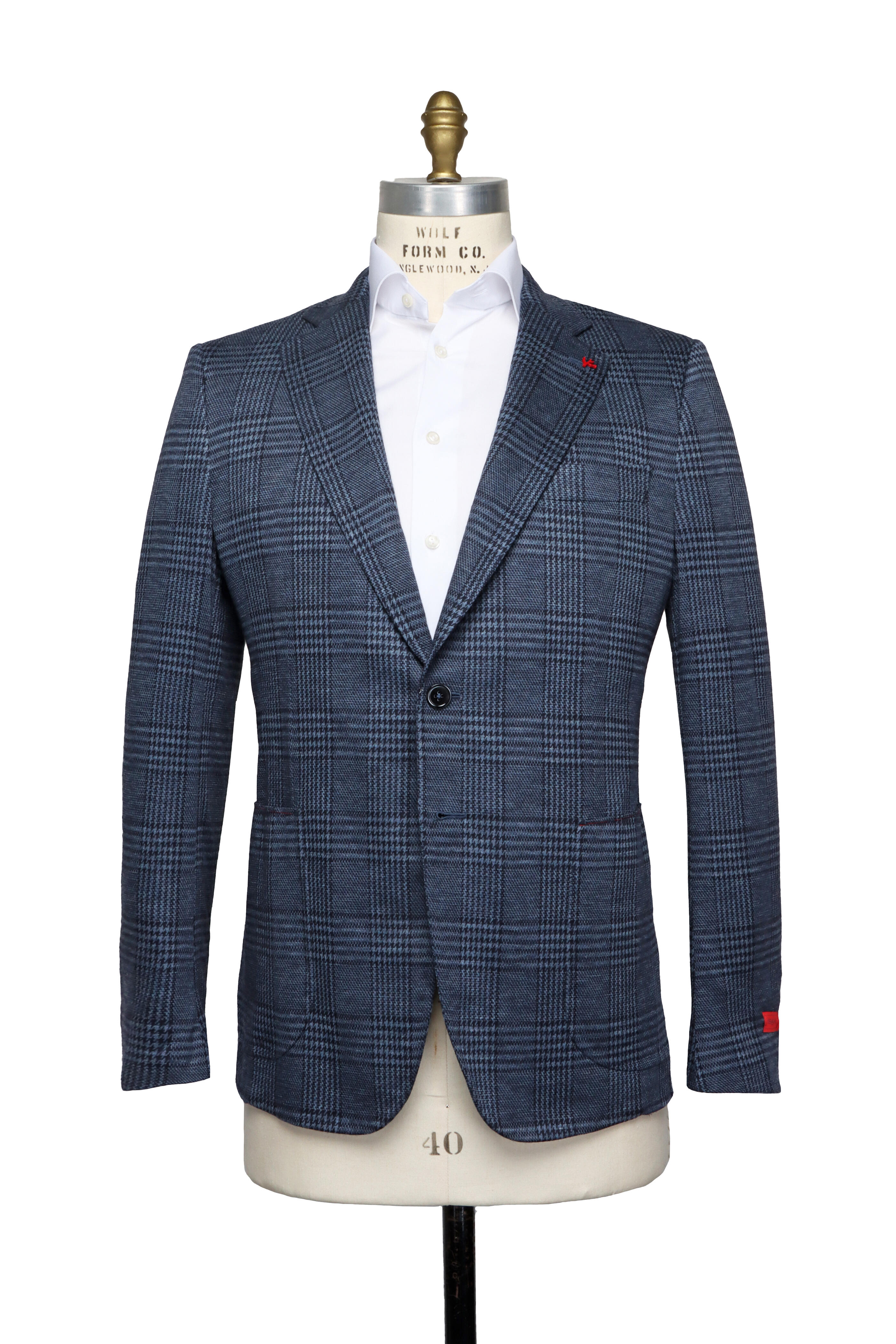 Isaia - Blue Plaid Houndstooth Sportcoat