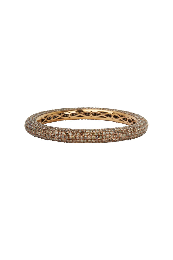 Kathleen Dughi - Rose Gold Cognac Diamond Bangle Bracelet