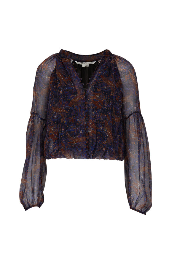 Veronica Beard - Jayce Black Multi Silk Blouse