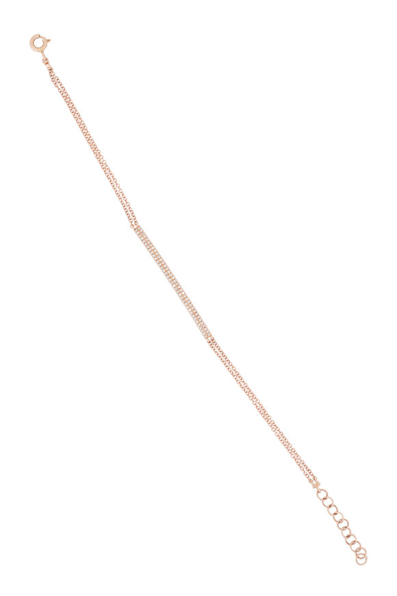 Kai Linz 14k Rose Gold Two Row Diamond Bar Bracelet - view 1
