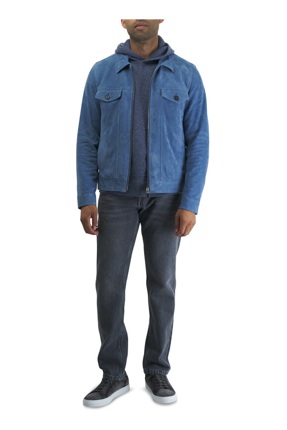 Isaia - Blue Cashmere Hoodie