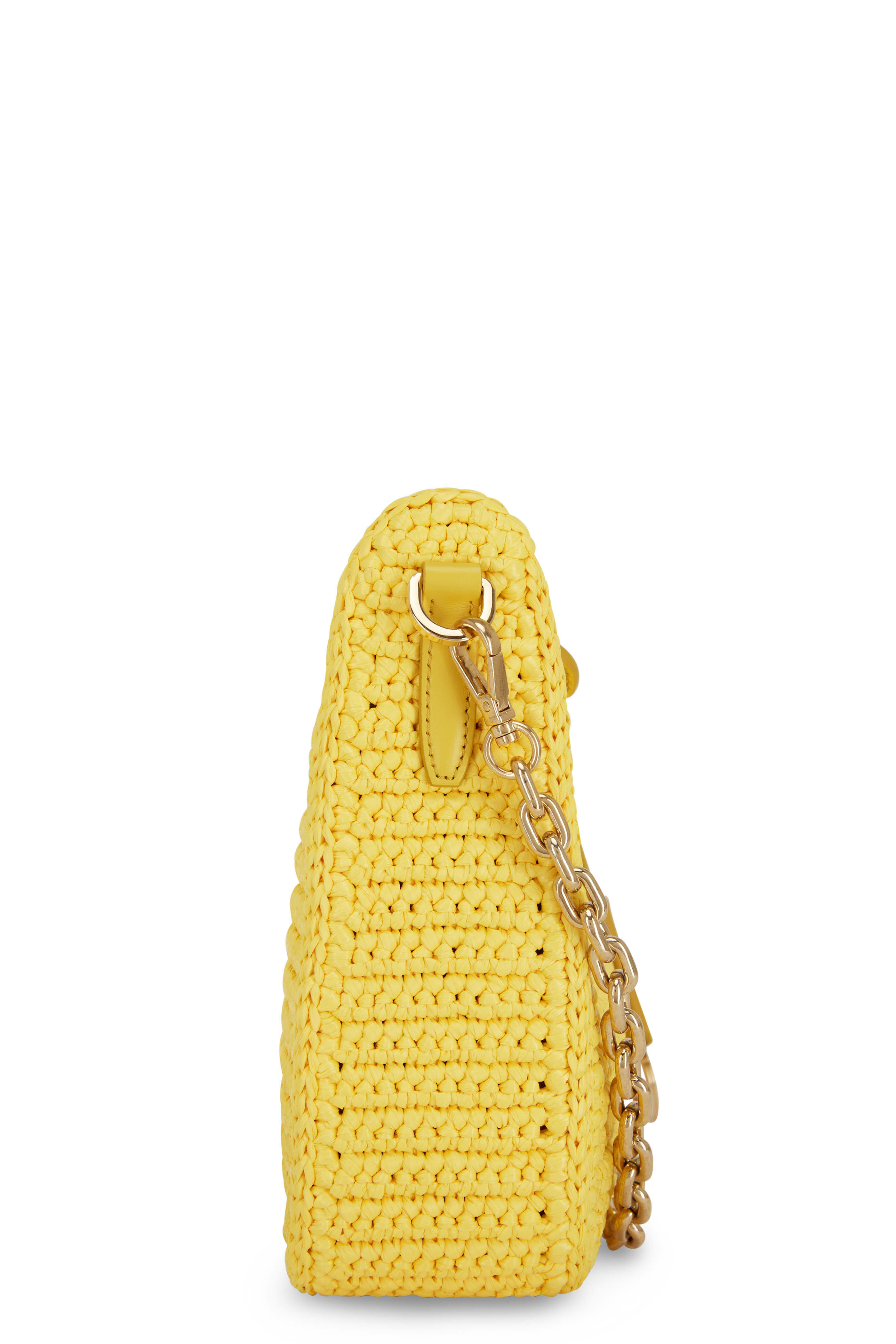 Prada - Pouch Yellow Raffia Shoulder Bag | Mitchell Stores