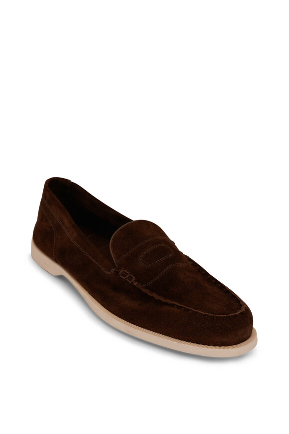 John Lobb Pace Dark Brown Suede Loafer 