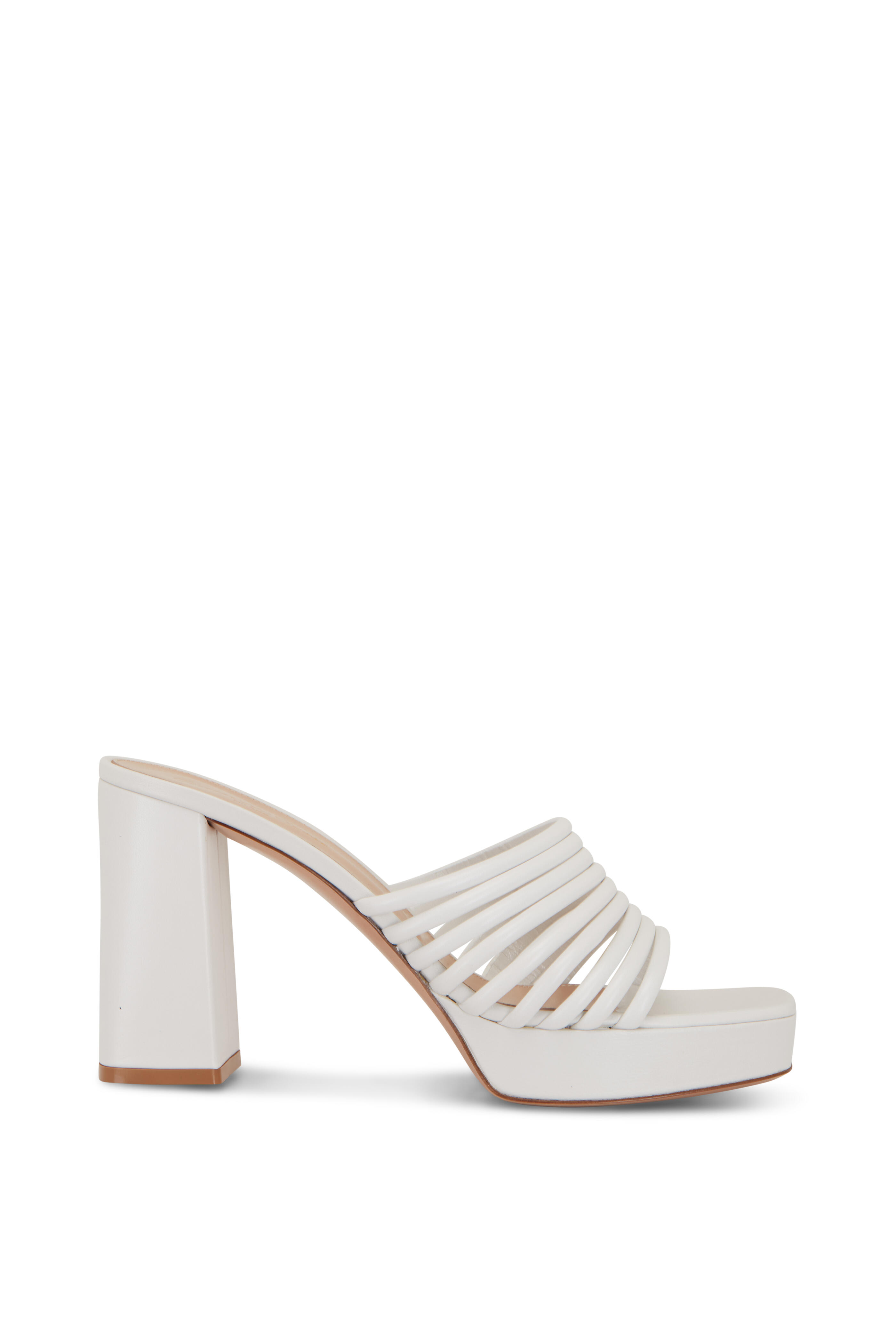Gianvito Rossi - Lena White Leather Multi Band Mule