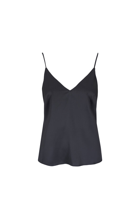 Brunello Cucinelli Black Stretch Silk Satin Cami - view 1