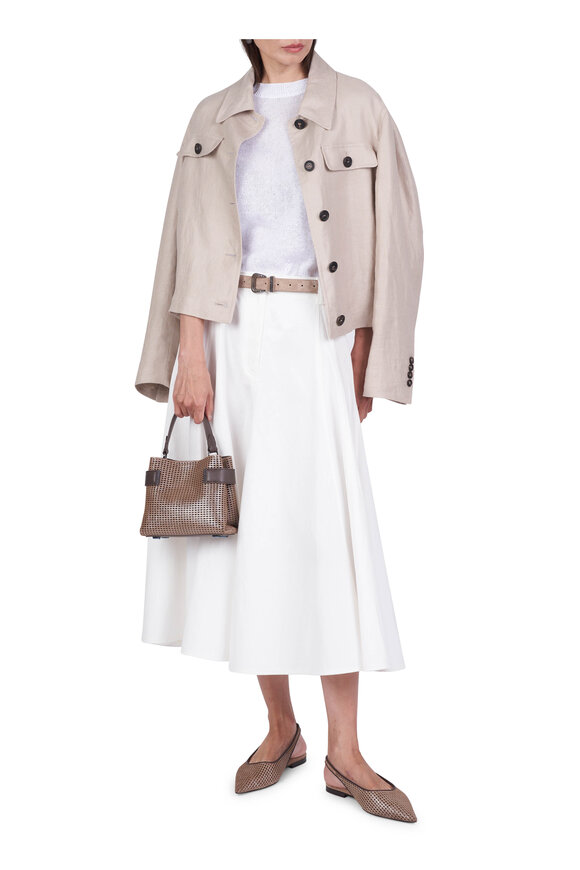 Brunello Cucinelli Natural Paper Twill Circle Skirt - view 2
