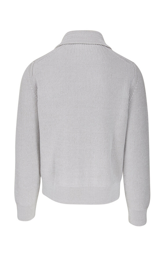 Zegna - Gray Cotton & Silk Cardigan `