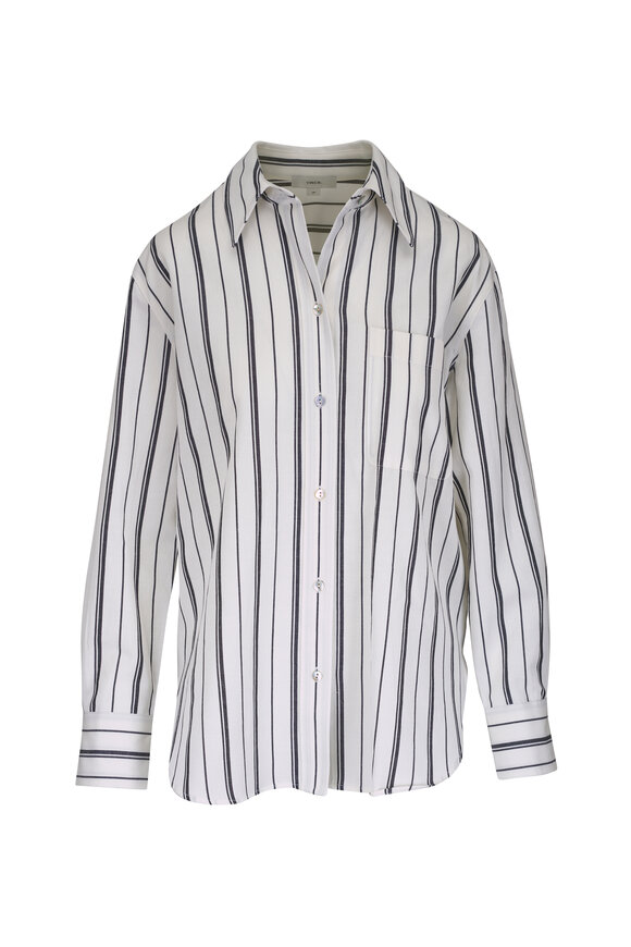 Vince Resort Stripe Oversized Button Front Shirt