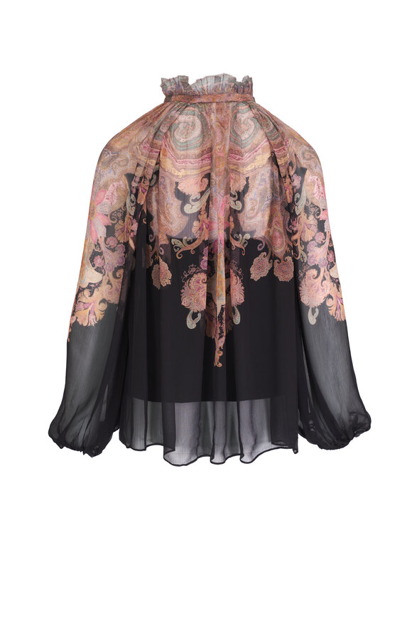 Zimmermann - Illustration Black Paisley Billow Blouse 