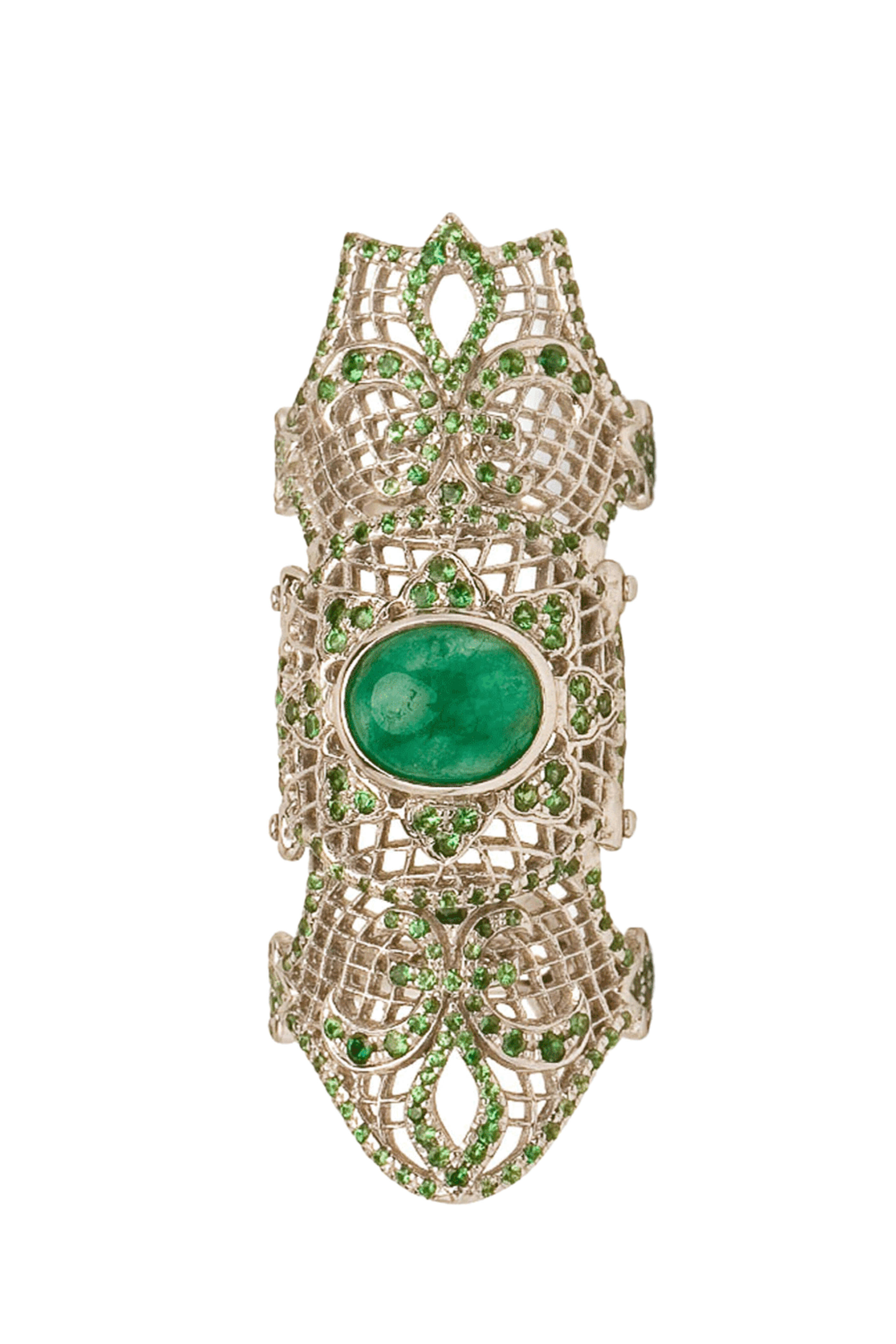 Loree Rodkin - Emerald Fleur de Lis Finger Ring
