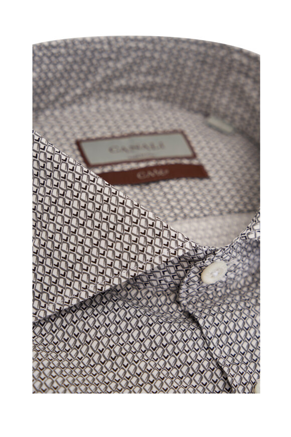 Canali - Gray Tonal Micro Print Cotton Sport Shirt