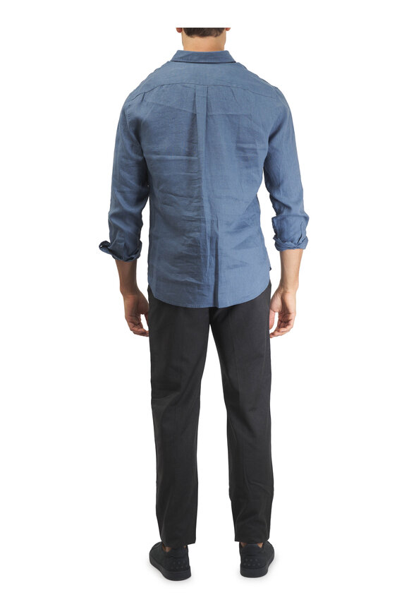 Vince Uniform Blue Linen Sport Shirt - view 3