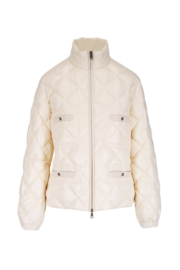 Moncler Lavaret Ivory Short Down Jacket - view 1