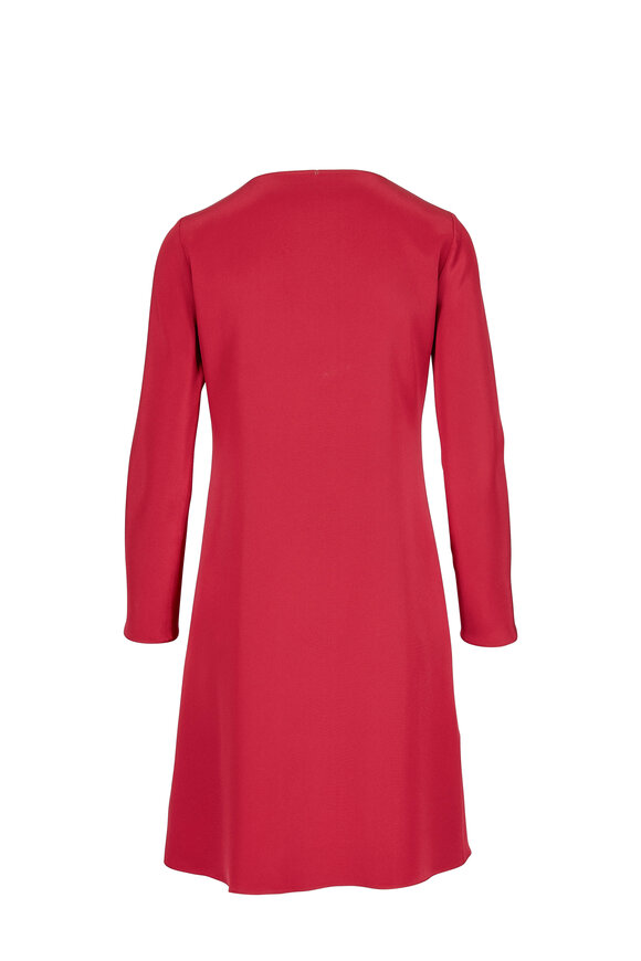 Peter Cohen - Dark Red Long Sleeve Silk Tour Dress