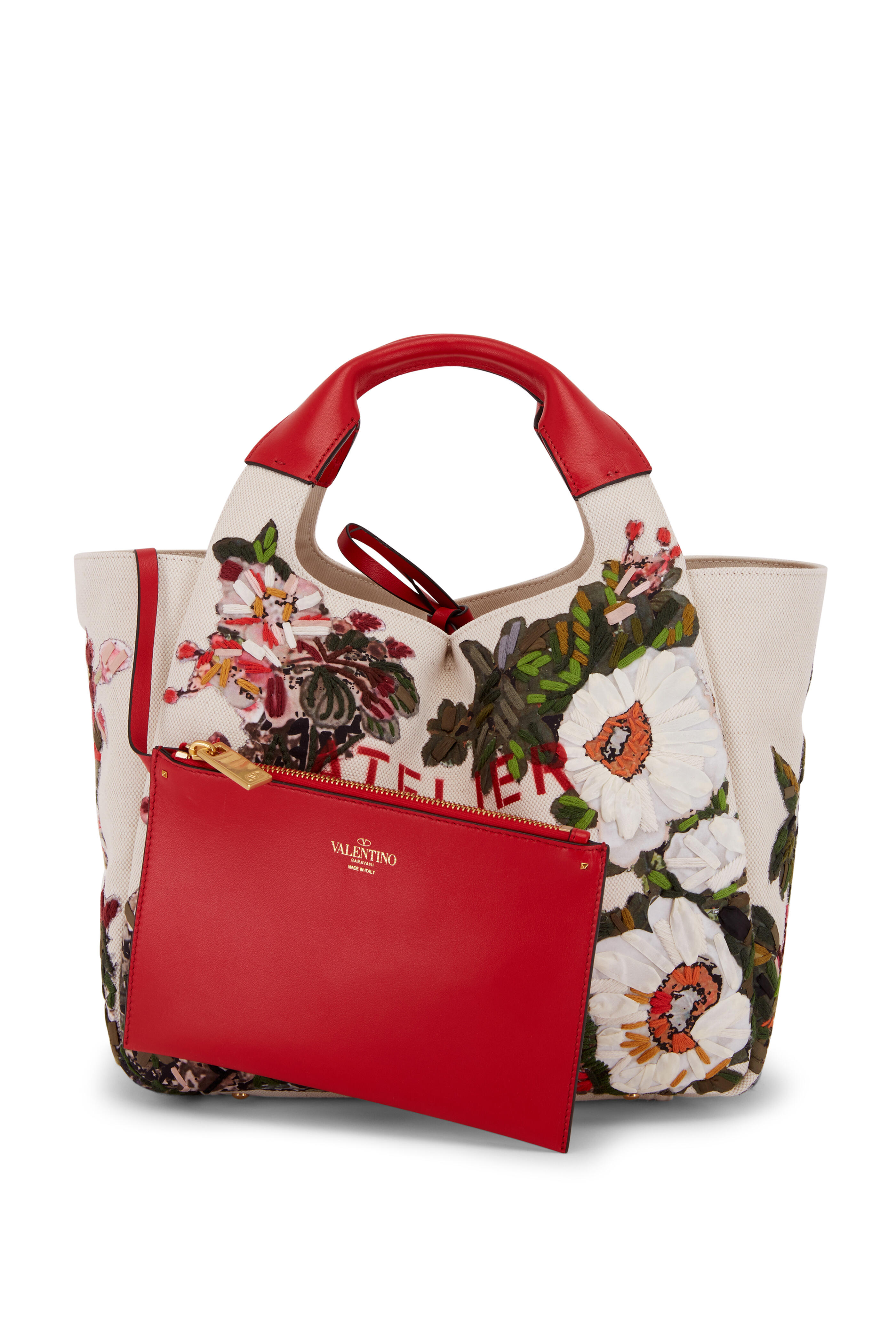 Large Shoulder Denim Tote Floral Bucket Bag Embroidery With 