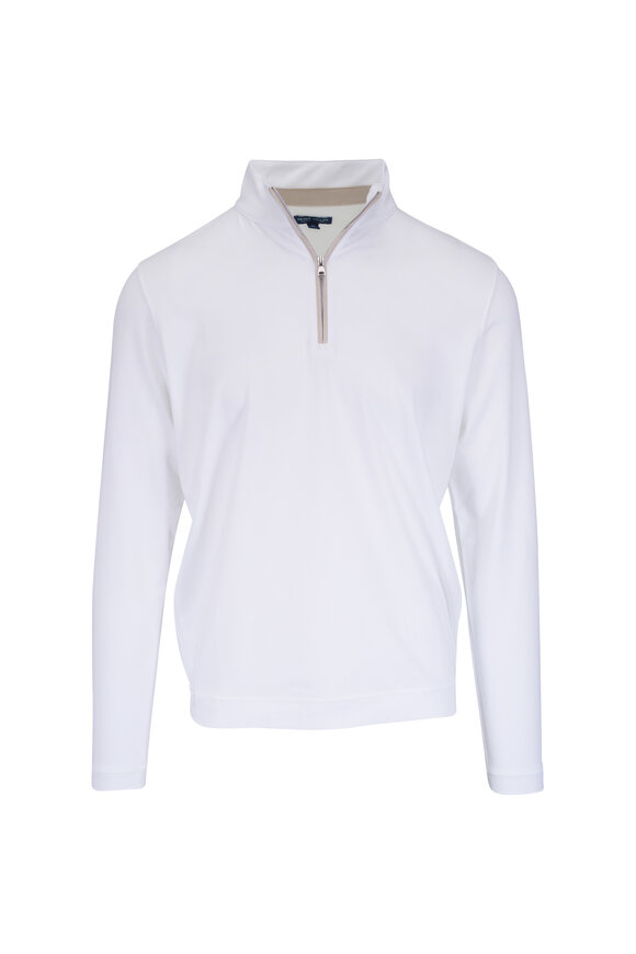 Peter Millar Albatross White Quarter-Zip Pullover