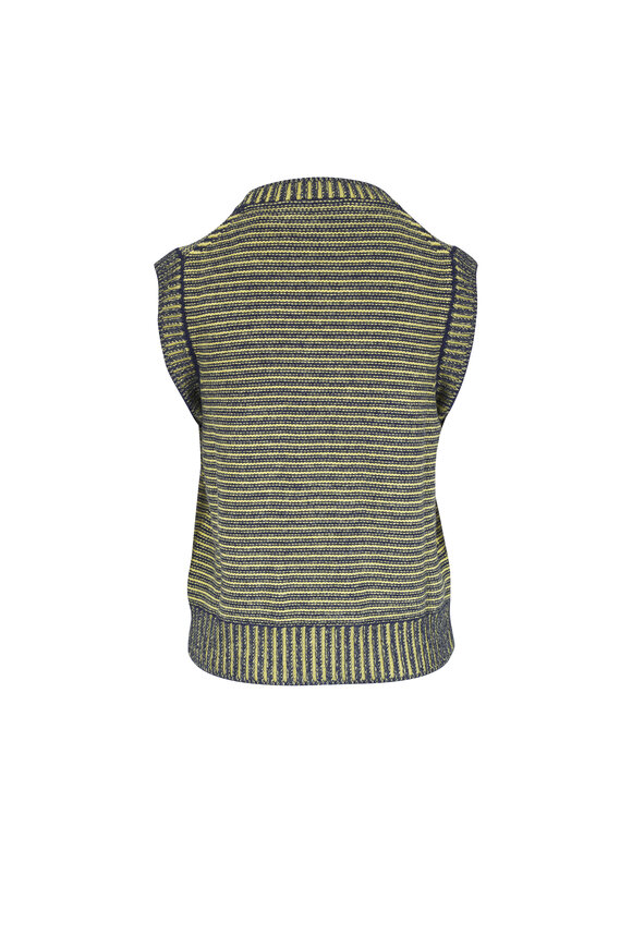 Marni Lime & Navy Studded Sweater Vest - view 3