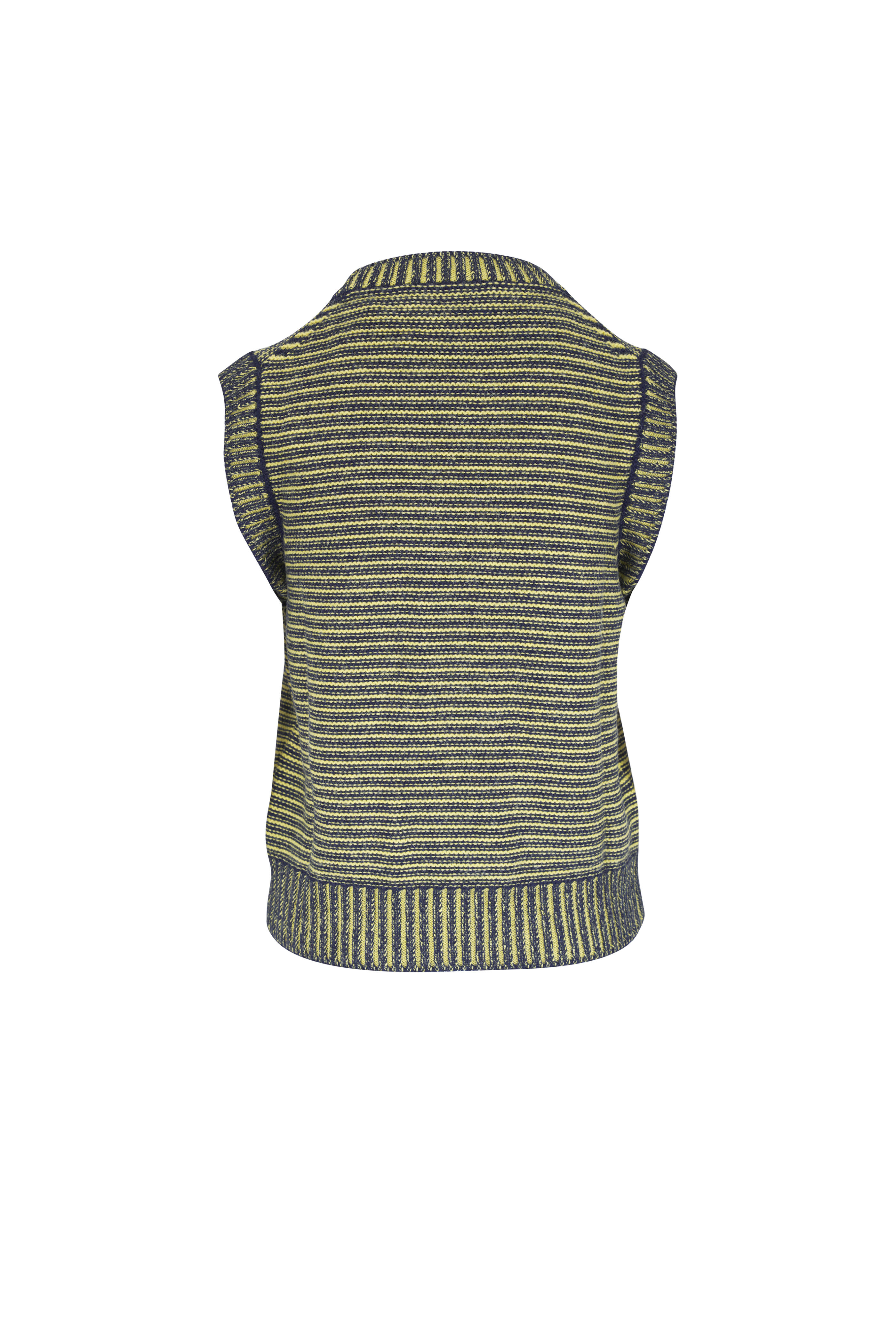 Marni - Lime & Navy Studded Sweater Vest - view 2