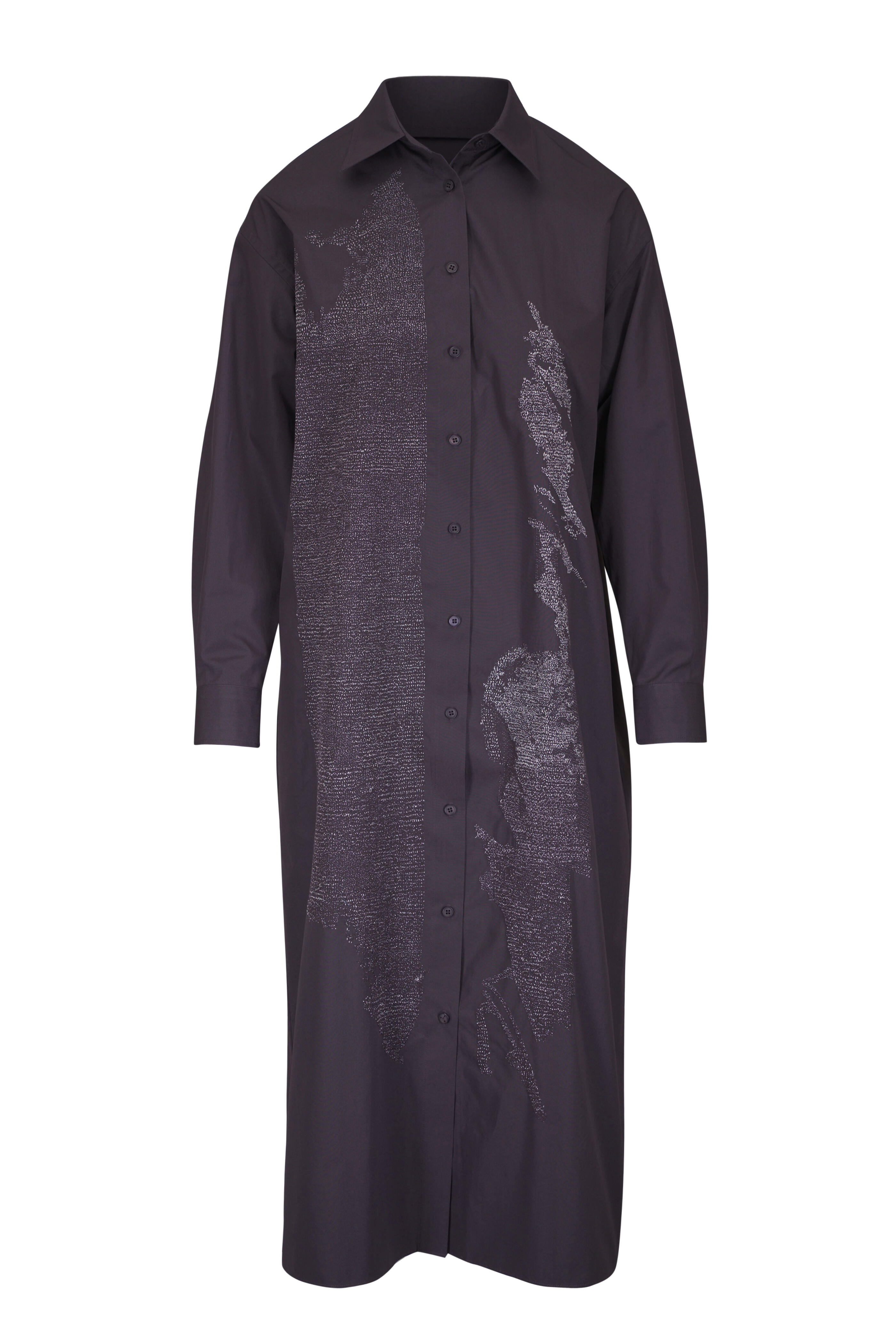 Lafayette 148 New York - Carbon Embroidered Oversized Shirtdress